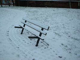 Bench in the snow